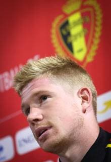 Belgium s Kevin De Bruyne pictured during a press conference, PK, Pressekonferenz before training session of Belgian national soccer team the Red Devils, Friday 07 June 2019 in Tubize. Tomorrow the team will meet Kazakhstan in an UEFA EURO, EM, Europameisterschaft,Fussball 2020 qualification game, on Tuesday they ll play Scotland. BELGA PHOTO VIRGINIE LEFOUR