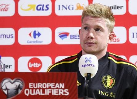 Belgium s Kevin De Bruyne pictured during a press conference, PK, Pressekonferenz before training session of Belgian national soccer team the Red Devils, Friday 07 June 2019 in Tubize. Tomorrow the team will meet Kazakhstan in an UEFA EURO, EM, Europameisterschaft,Fussball 2020 qualification game, on Tuesday they ll play Scotland. BELGA PHOTO VIRGINIE LEFOUR