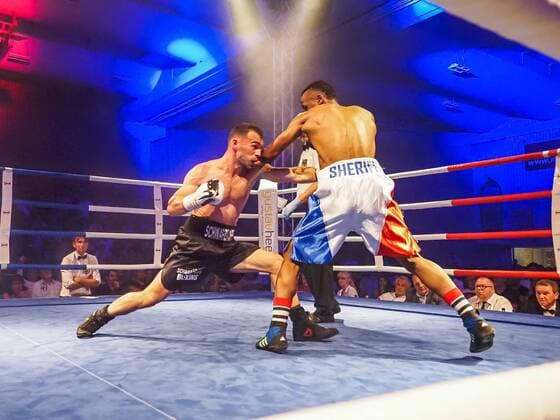 Timo Schwarzkopf Germany, black pants vs. poison Bholo South Africa, white pants , Super Lightweight 63,503 kg GER, boxes, cheeks, Firat Aslan vs. Cesar D Crenz, 22 06 2019 cheeks Copyright: xEIBNER Florian_Wolfx EP_FWF