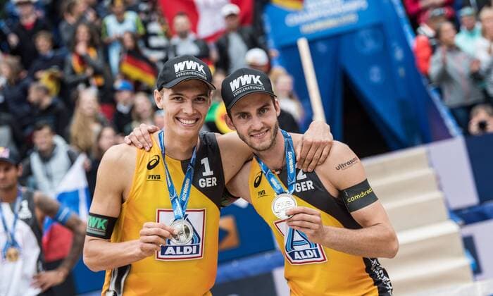 FIVB Beach Volleyball World Championships Hamburg 2019 07 07 2019 Julius Thole Nr 1, GER , Clemens Wickler Nr 2 FIVB Beach Volleyball World Championships Hamburg 2019 on 07 07 2019, Hamburg xPWx