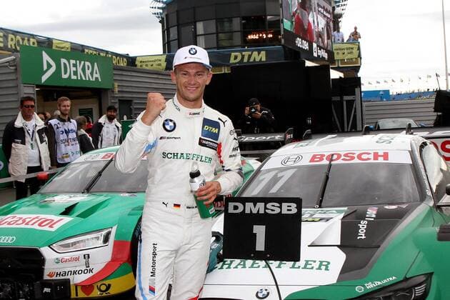 Marco Wittmann GER BMW Team BMW RMG BMW M4 DTM is happy about his victory at the DTM race at the TT Circuit Assen NL Copyright Thomas Pakusch
