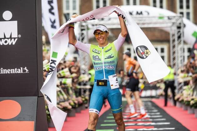 Winner of KMD Ironman, German Anne Haug, crosses the finish line Sunday 21 August 2019 in Copenhagen Participants start at Amager beach park with 3, 8 km run followed by 180 km cycling and 42, 2 km run, Denmark,  Copyright: ÓlafurxSteinarxRyexGestsson ÓlafurxSteinarxRyexGestssonx COP106 spdk20190818-163422-L