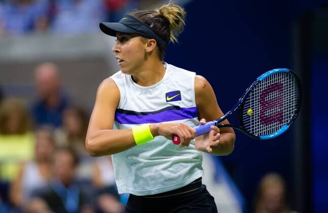 September 1, 2019, New York, NEW YORK, United States: Madison Keys of the United States in action during her fourth-round match at the 2019 US Open Grand Slam tennis tournament against Elina Svitolina of the Ukraine US Open 2019, Tennis, New York City, United States, Sep 1 - ZUMAa181 20190901_zaa_a181_238 Copyright: xAFP7x