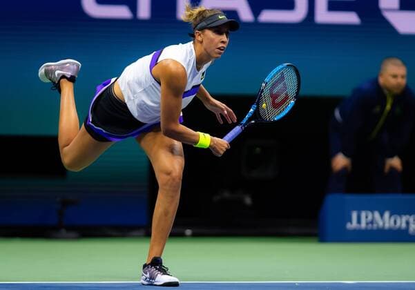 September 1, 2019, New York, NEW YORK, United States: Madison Keys of the United States in action during her fourth-round match at the 2019 US Open Grand Slam tennis tournament against Elina Svitolina of the Ukraine US Open 2019, Tennis, New York City, United States, Sep 1 - ZUMAa181 20190901_zaa_a181_237 Copyright: xAFP7x