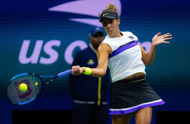 September 1, 2019, New York, NEW YORK, United States: Madison Keys of the United States in action during her fourth-round match at the 2019 US Open Grand Slam tennis tournament against Elina Svitolina of the Ukraine US Open 2019, Tennis, New York City, United States, Sep 1 - ZUMAa181 20190901_zaa_a181_243 Copyright: xAFP7x