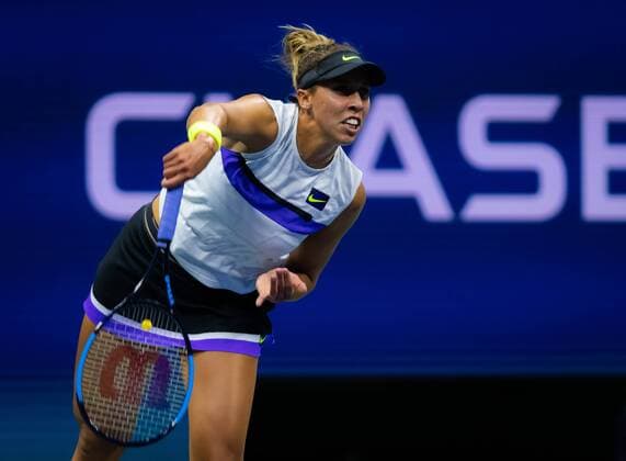 September 1, 2019, New York, NEW YORK, United States: Madison Keys of the United States in action during her fourth-round match at the 2019 US Open Grand Slam tennis tournament against Elina Svitolina of the Ukraine US Open 2019, Tennis, New York City, United States, Sep 1 - ZUMAa181 20190901_zaa_a181_242 Copyright: xAFP7x