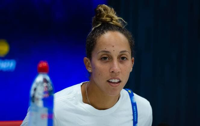 September 1, 2019, New York, NEW YORK, United States: Madison Keys of the United States talks to the media after winning her fourth-round match at the 2019 US Open Grand Slam tennis tournament Elina Svitolina of the Ukraine US Open 2019, Tennis, New York City, United States, Sep 1 - ZUMAa181 20190901_zaa_a181_274 Copyright: xAFP7x