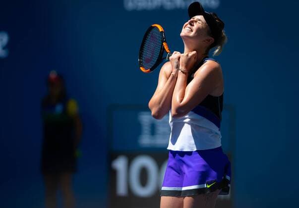 September 3, 2019, New York, NEW YORK, United States: Elina Svitolina of the Ukraine celebrates winning her quarter-final match at the 2019 US Open Grand Slam tennis tournament against Johanna Konta of Great Britain US Open 2019, Tennis, New York City, United States, Sep 3 - ZUMAa181 20190903_zaa_a181_084 Copyright: xAFP7x