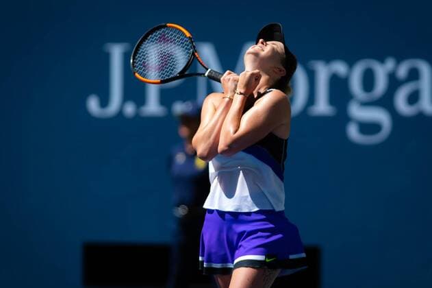 September 3, 2019, New York, NEW YORK, United States: Elina Svitolina of the Ukraine celebrates winning her quarter-final match at the 2019 US Open Grand Slam tennis tournament against Johanna Konta of Great Britain US Open 2019, Tennis, New York City, United States, Sep 3 - ZUMAa181 20190903_zaa_a181_081 Copyright: xAFP7x