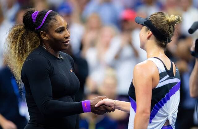 September 5, 2019, New York, NEW YORK, UNITED STATES: Serena Williams of the United States & Elina Svitolina of the Ukraine at the net after the semi-final at the 2019 US Open Grand Slam tennis tournament US Open 2019, Tennis, New York City, United States, Sep 5 - ZUMAa181 20190905_zaa_a181_092 Copyright: xAFP7x