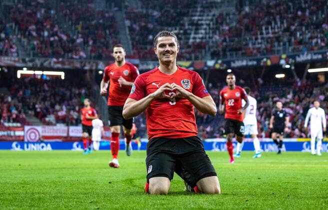 06 09 2019, Red Bull Arena, Salzburg, AUT, UEFA EM Qualification, Austria vs. Latvia, Group G, in the picture goal celebration Marcel Sabitzer AUT after 2 0 Goal during the UEFA European Championship qualification, group G match between Austria and Latvia at the Red Bull Arena in Salzburg, Austria on 2019 09 06 Salzburg  EX_FEI