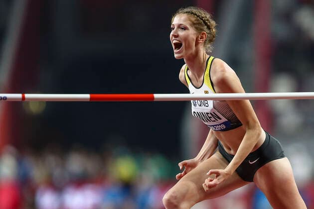 IAAF World Athletics Championships Doha 2019 Qatar, 27 09 2019 Imke Onnen GER Hannover 96 grabs the 1,92m in the qualification on 27 09 19 at Khalifa International Stadium in Doha, Qatar during the IAAF World Athletics Championships Copyright: xBEAUTIFULxSPORTS AxelxKohringx