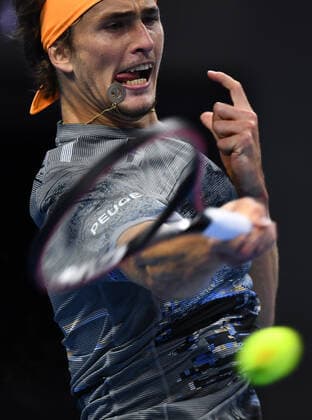 (191006) -- BEIJING, Oct. 6, 2019 -- Alexander Zverev of Germany returns the ball during the men s singles semifinal between Stefanos Tsitsipas of Greece and Alexander Zverev of Germany at 2019 China Open tennis tournament in Beijing, capital of China, Oct.5,2019. ) (SP)CHINA-BEIJING-TENNIS-CHINA OPEN-SEMIFINAL-MEN S SINGLES(CN) ZhangxHongxiang