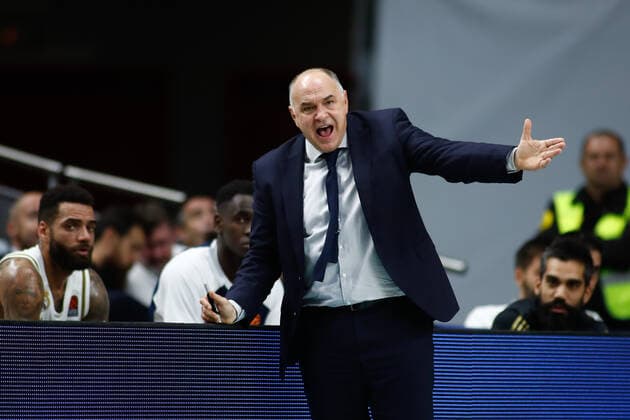 October 10, 2019, Madrid, MADRID, SPAIN: MADRID, SPAIN - OCTOBER 10: Pablo Laso of Spain and Real Madrid during the EuroLeague basketball match, Round 2 Regular Season Games, played between Real Madrid and Maccabi FOX at Wizink Center, on October 10, 2019 in Madrid, Spain. Basket: EuroLeague - Real Madrid v Maccabi FOX - ZUMAa181 20191010_zaa_a181_065 Copyright: xAFP7x