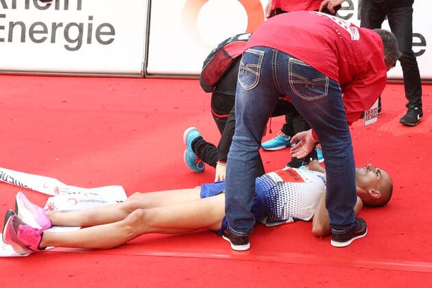 Cologne Marathon Winner Men Hendrik Pfeiffer after finishing 13 10 2019 Picture