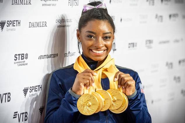 GOLD winner BILES Simone USA Gymnastics World Championships 2019 Stuttgart Germany 2019 10 13 at the World Championships Stuttgart 2019 Stuttgart 13 10 19 Gymnastics World Championships , Stuttgart Baden Wuerttemberg Germany