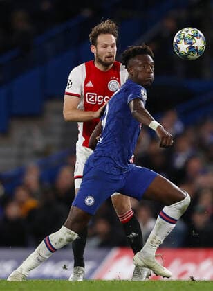 November 5, 2019, London, United Kingdom: Tammy Abraham of Chelsea and Daley Blind of Ajax are seen in action during the UEFA Champions League group H match between Chelsea FC and AFC Ajax at Stamford Bridge. Chelsea FC Vs AFC Ajax in London, UK - 05 Nov 2019 - ZUMAs197 20191105_zab_s197_066 Copyright: xRichardxCalverx