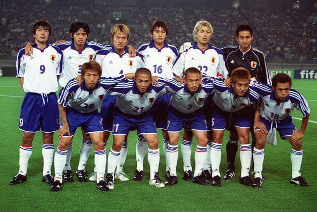 Japan team group, Mannschaftsbild, Totale Japan Team Group Confederation Cup Prefectural Kashima Stadium, Ibaraki, Japan 07 June 2001  Copyright: MaryxEvansxAllstarxStewartxKendall 12186807 editorial use only