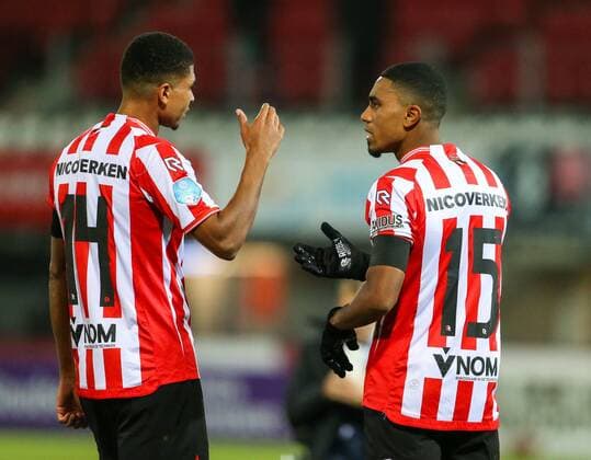 ROTTERDAM - Sparta - Heracles , Football , Season 2019 2020 , Eredivisie , Sparta stadium het Kasteel , 8 -12-2019 , Sparta Rotterdam player Laros Duarte, Sparta Rotterdam player Deroy Duarte Sparta - Heracles  x5714752x Copyright: