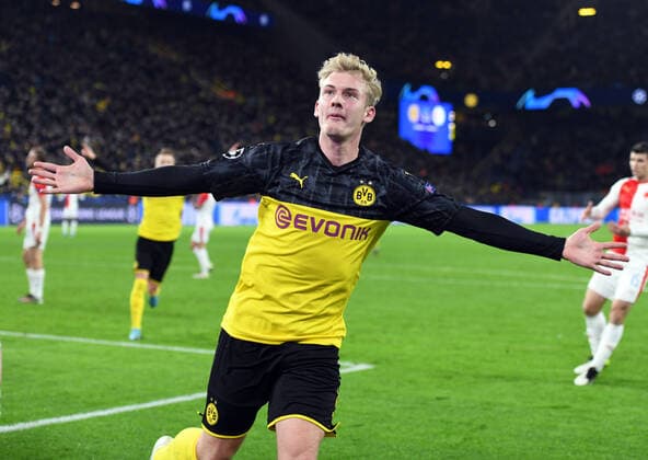 Championsleague Borussia Dortmund Salvia Prague 10 12 2019 Jubilee Scorer Julian Brandt BvB after 2 1 DFL REGULATIONS PROHIBIT ANY USE OF PHOTOGRAPHS AS IMAGE SEQUENCES AND OR QUASI VIDEO HM