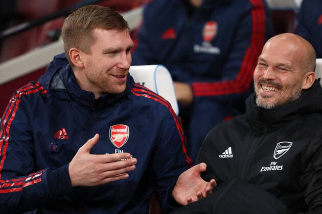 December 9, 2019, London, United Kingdom: Interim head coach of Arsenal, Freddie Ljungberg (R) and assistant, Per Mertesacker (L) seen during the Premier League match between West Ham United and Arsenal FC at London Stadium. West Ham United vs Arsenal FC in London, UK - 09 Dec 2019 - ZUMAs197 20191209_zab_s197_047 Copyright: xRichardxCalverx