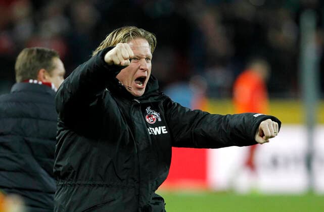Cologne, RheinEnergieStadion, 14 12 19 Trainer Markus Gisdol Cologne cheers after Sebastian Bornauws 2-0 goal in the 1 Bundesliga match between 1 FC Köln vs. Bayer 04 Leverkusen in the 2019 season 2020 DFL regulations prohibit any use of photographs as image sequences and or quasi video
