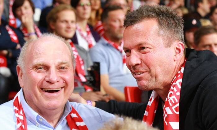 Uli Hoeneß and Lothar Matthäus in conversation Basketball Euroleague FC Bayern Basketball FC Barcelona 20 12 2019