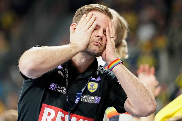 Kristjan Andresson Coach, Head Coach, RNL cant believe it, single frame, action, action, looking disappointed, disappointment, frustration, disappointed, pessimistic, 21 12 2019, Mannheim Germany , Handball, Bundesliga, Rhein Neckar Löwen SG Flensburg Handewitt xozx