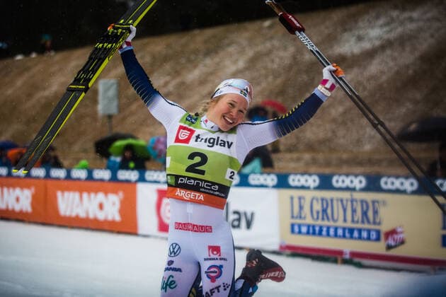 21 12 2019, Planica, SLO, FIS Cross Country World Cup, women, sprint, in picture SUNDLING Jona SWE celebrating during the women sprint competition for the FIS Cross Country world cup in Planica, Slovenia on 2019 12 21 Planica  EP_stida