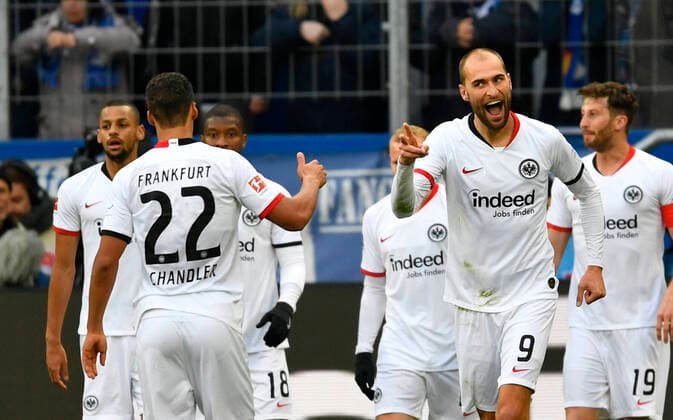 TOR zum 0 1 Bas Dost Eintracht Frankfurt Torjubel with Timothy Chandler Eintracht Frankfurt TSG 1899 Hoffenheim vs Eintracht Frankfurt SGE 18 01 2020 DFL REGULATIONS PROHIBIT ANY USE OF PHOTOGRAPHS AS IMAGE SEQUENCES AND OR QUASI VIDEO TSG 1899 Hoffenheim vs Eintracht Frankfurt SGE