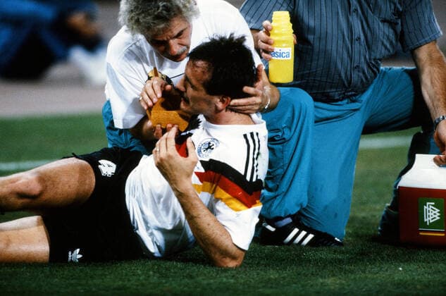 Germany Argentina Italy, Rome, 08 07 1990, Football, FIFA World Cup 1990 in Italy, Final, DFB Germany Argentina 1 0 v l Alfred Katzmaier, Jürgen Kohler both Germany