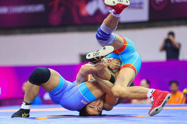 Wrestling Asian Championships Daniyar KAISANOV KAZ df Daichi TAKATANI JPN