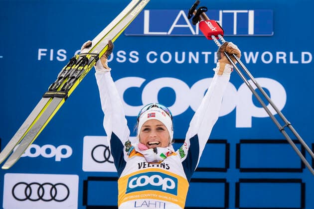 200229 Therese Johaug of Norway celebrates after the women?s 10 km classic technique interval start during the FIS Cross Country World Cup on February 29, 2020 in Lahti Photo Johanna Lundberg Bildbyran 136123 bbeng världcupen skidor langrenn cross country skiing dam women 10km jubel,  Copyright: JOHANNAxLUNDBERG BB200229JL054