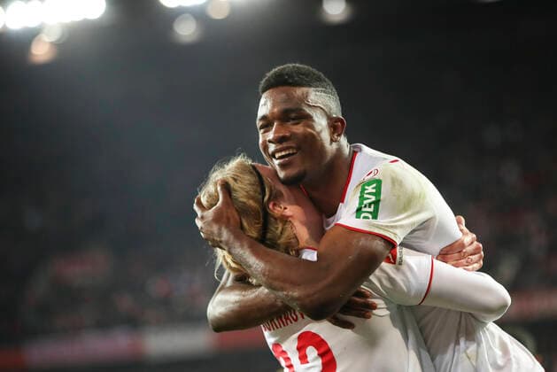1 Football Bundesliga 1 FC Koeln FC Schalke 04, 29 02 2020 Goal to 2 0 by Jhon Cordoba 1 FC Koeln, 15 1 FC Koeln vs FC Schalke 04 on 29 02 2020 at the RheinEnergieStadion in Koeln North Rhine-Westphalia DFL REGULATIONS PROHIBIT ANY USE OF PHOTOGRAPHS AS IMAGE SEQUENCES AND OR QUASI VIDEO Copyright: xBEAUTIFULxSPORTS AxelxKohringx