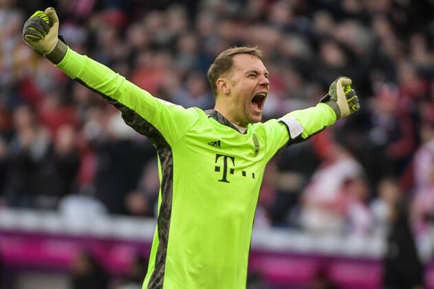 Goal cheers from goalkeeper Manuel Neuer FC Bayern Muenchen 1 after the 2 0,FC Bayern Muenchen FC Augsburg, Soccer, German Soccer League, 08 03 2020 Munich Bayern Germany Copyright: xkolbert-press BurghardxSchreyerx