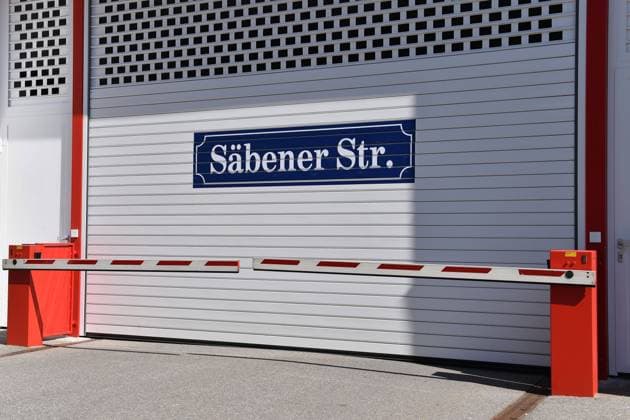 Consequences of the coronavirus pandemic for football The gate behind the barrier at the training ground service center is closed FC Bayern Muenchen Club grounds at Saebener Strasse on 05 04 2020 in Munich