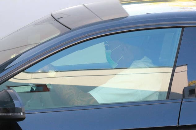 Jerome Boateng, in the company car, on the way to training FC Bayern Munich 07 04 2020 Training