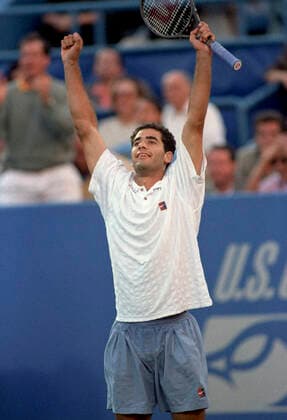 Tennis Pete Sampras (USA) celebrates his victory at the 1995 US Open Tennis Championships New York Flushing Meadows NY USA Copyright: xStevenxE.xSutton DUOMO PCNx TN0302 106099