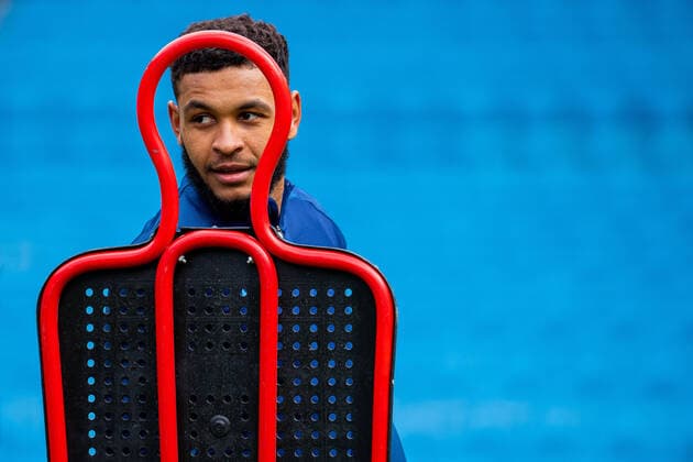 200429 Joshua King of the Norwegian national football team during a training session as the coronavirus, COVID 19, outbreak continues on April 29, 2020 in Oslo Photo Vegard Wivestad Grott BILDBYRAN code VG 170492 bbeng football football soccer soccer training training practice norway norway coronavirus covid 19 virus corona,  Copyright: VEGARDxWIVESTADxGRoTT BB200429VG001