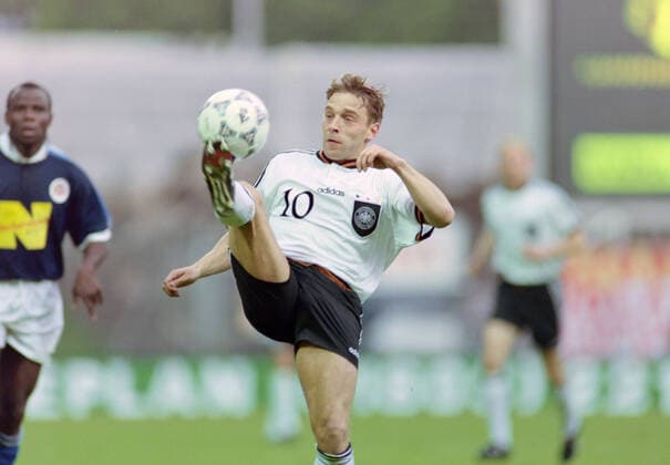 21 05 1996, Football GER, Farewell game of Rudi Voeller, Rudis dream team against the German national team, homas Haessler, Thomas Häßler Germany Leverkusen North Rhine-Westphalia Germany Team2