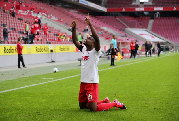 Football 2 2 cheers Goal scorers Jhon Cordoba Cologne Cologne, 24 05 2020, Bundesliga football, 1 FC Cologne Fortuna Duesseldorf Cologne Poolfoto WITTERS ,EDITORIAL USE ONLY