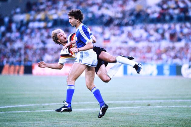 VOELLER Rudi Team Germany with RUGGERI Oscar Team Germany World Champion FIFA World Cup 1990 in Italy Final Germany Argentina 1 0 on 08 07 1990 in Rome