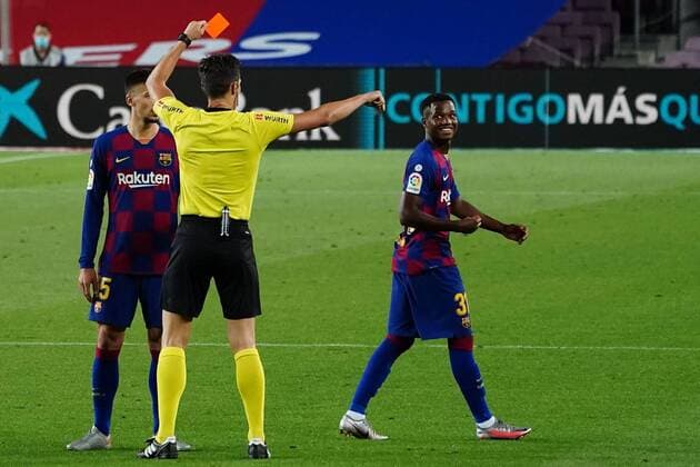 English La Liga soccer match FC Barcelona vs Espanyol at Camp Nou Stadium, Barcelona, July 08, 2020 Ansu Fati La Liga Cordon Press Cordon Press  xx xFUTBOLxTEMPORADAx2019-2020x