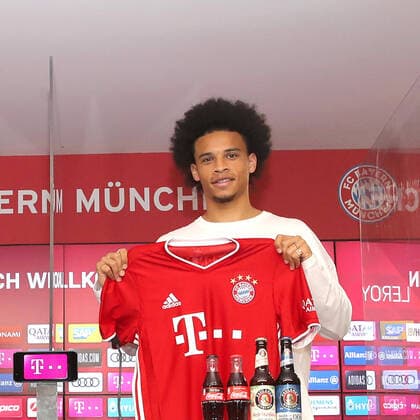 1 Bundesliga, Season 2020 2021,Press conference, PK, FC Bayern Munich Presentation Leroy Sane, Leroy Sane with FC Bayern Munich Shirt, 23 07 2020, Munich,