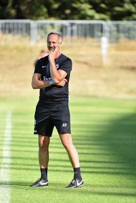 29 07 2020 Frankfurt am Main, Deutsche Bank Park Football, 1 Bundesliga, Season 2020 2021 Eintracht Frankfurt SGE Training kick-off Coach Adi Hütter Eintracht Frankfurt emspor, DFL regulations prohibit any use of photographs as image sequences and or quasi video