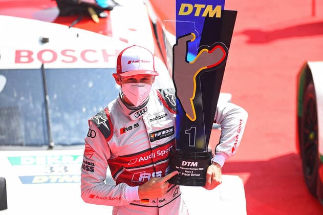 02 08 2020, xekx, Motorsport DTM Season 2020, DTM Race Trophy Spa emspor, Winner 1 Place, Rene Rast GER Audi RS 5 DTM DFL DFB REGULATIONS PROHIBIT ANY USE OF PHOTOGRAPHS as IMAGE SEQUENCES and or QUASI VIDEO Spa eel-fotografie Eberhard Krieger