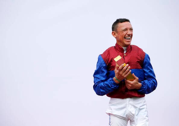 Düsseldorf, Germany, gallop race, Henkel Race Day at the Düsseldorf racecourse on 02 08 2020 8 Race 162 Henkel Prize of Diana Frankie DETTORI ITA, also called the best jockey in the world, is happy after his victory at the award ceremony and proudly presents his trophy