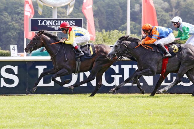 09 08 2020, Hoppegarten, Brandenburg, GER Be my Sheriff with Andrasch Starke wins racecourse Hoppegarten 200809D809HOPPEGARTEN JPG