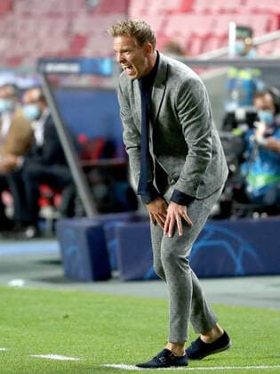 RB Leipzig Paris SG 18 08 2020 Lisbon, 18 08 2020, Estadio da Luz, Football, UEFA Champions League , Final Tournament 2020, Semi-Final , RB Leipzig vs Paris Saint Germain , In picture coach Julian Nagelsmann RB Leipzig , UEFA regulations prohibit any use of photographs as image sequences and or quasi video , Only for journalistic use Photo PICTURE POINT S Sunday Poolfoto , Lisbon Lisbon Lisbon Portugal Poolfoto PICTURE POINT Pool ,EDITORIAL USE ONLY