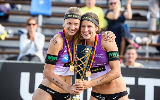 The German Beach Volleyball Championships 2020, 05 09 2020 Sandra Ittlinger Shirt No. 2, VCO Berlin , Chantal Laboureur Shirt No. 1, MTV Stuttgart The German Beach Volleyball Championships 2020 on 05 09 2020, Timmendorfer Strand Copyright: xBEAUTIFULxSPORTS PeterxWeberx